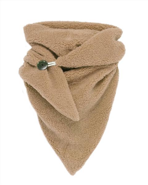 Damen Schal Tuch aus kuschelweichem Teddyfell in taupe 3